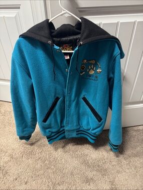 Cheerleader Teal & Black Hooded Fleece Jacket